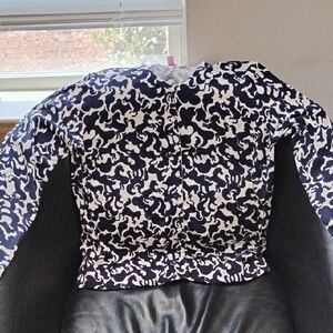 Must SELL--Lilly Pulitzer Navy and White Patterned Cardigan NWOT
